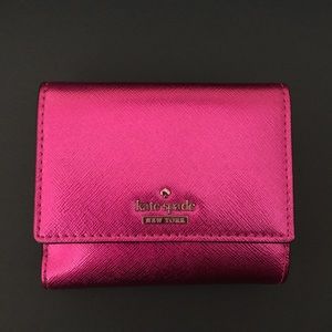 Kate spade wallet metallic pink